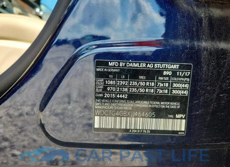 WDCTG4GBXJJ464605# 13