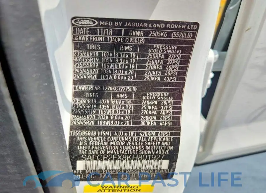 SALCP2FX8KH801927# 12