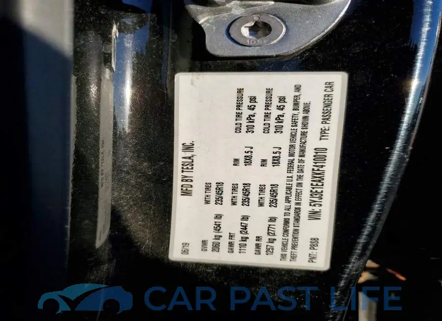 5YJ3E1EAXKF410010# 12