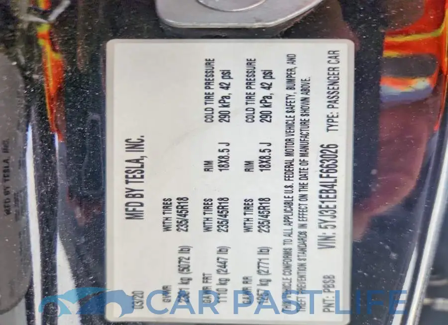 5YJ3E1EB4LF663026# 12