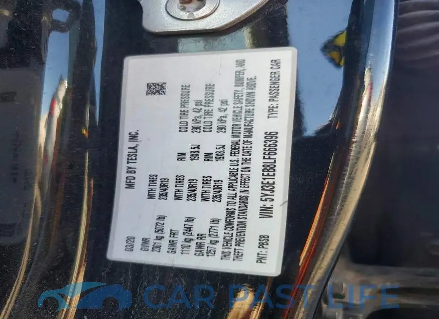 5YJ3E1EB8LF666396# 12