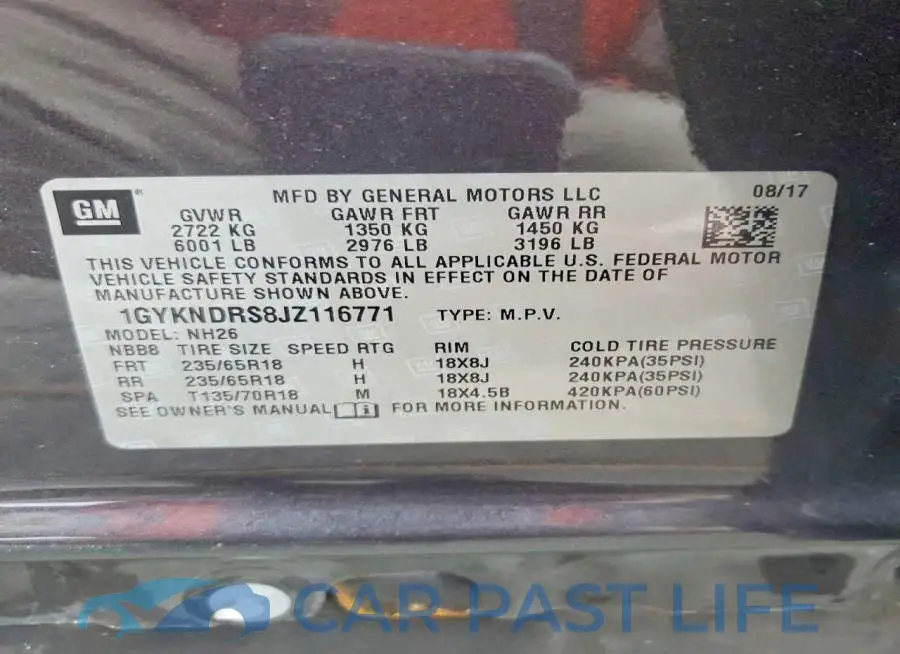 1GYKNDRS8JZ116771# 14