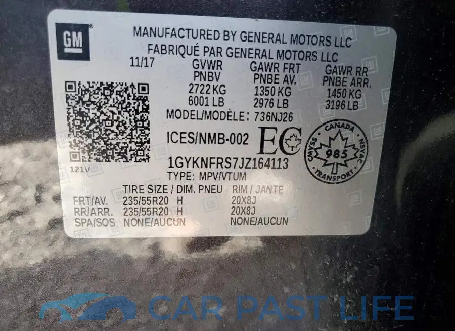1GYKNFRS7JZ164113# 14
