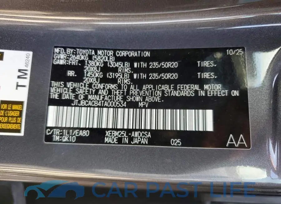 JTJBCACB4TA000534# 14