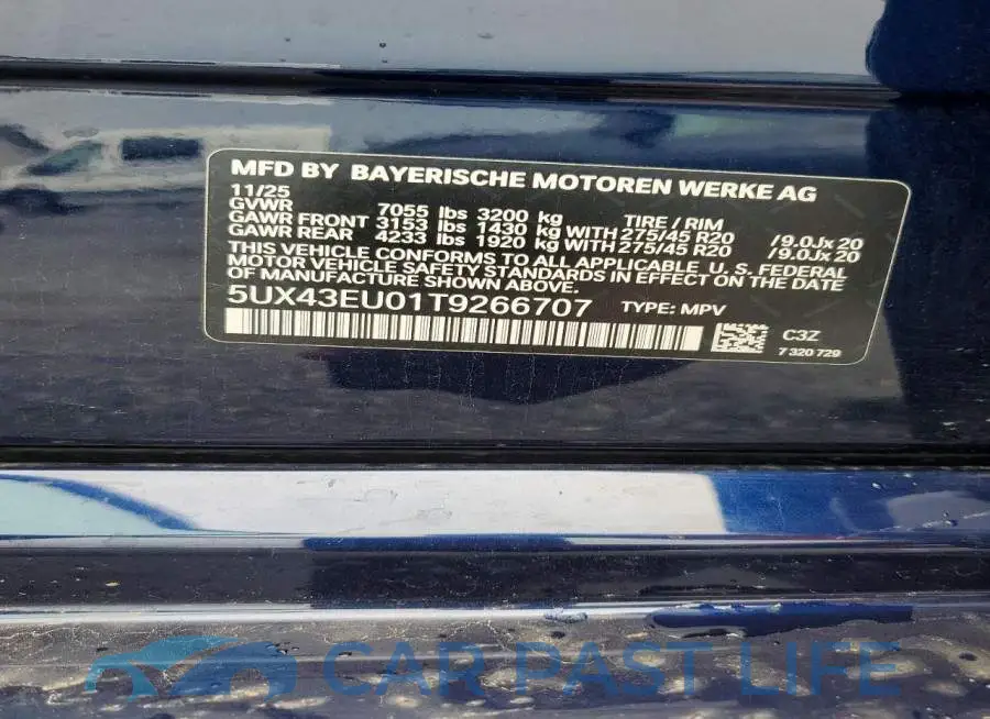 5UX43EU01T9266707# 14