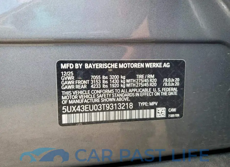 5UX43EU03T9313218# 13