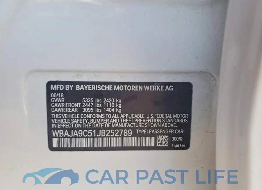 WBAJA9C51JB252789# 12