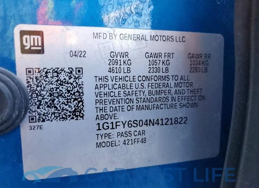 1G1FY6S04N4121822# 13
