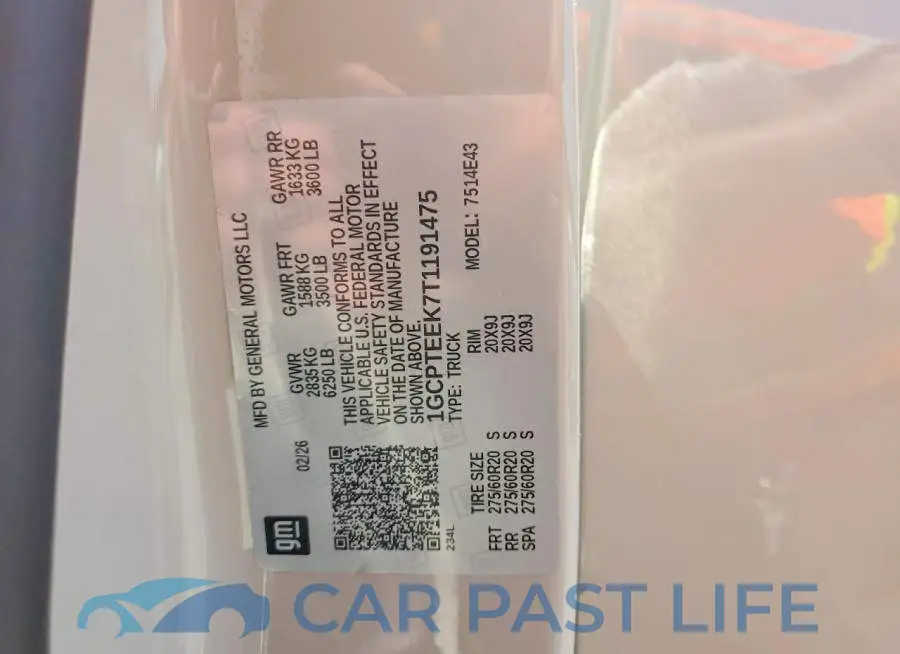 1GCPTEEK7T1191475# 12