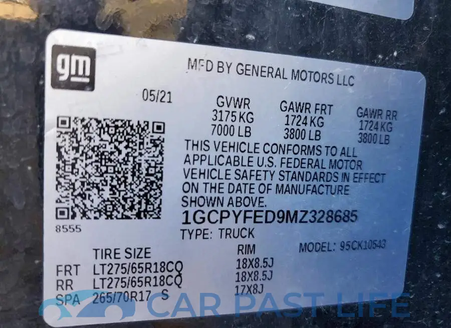 1GCPYFED9MZ328685# 13
