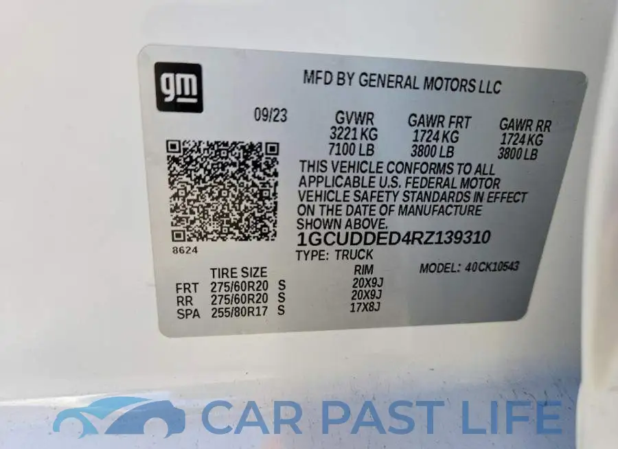 1GCUDDED4RZ139310# 12