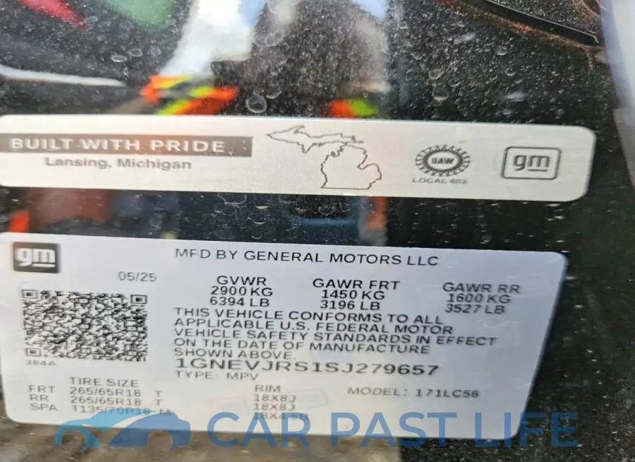 1GNEVJRS1SJ279657# 14