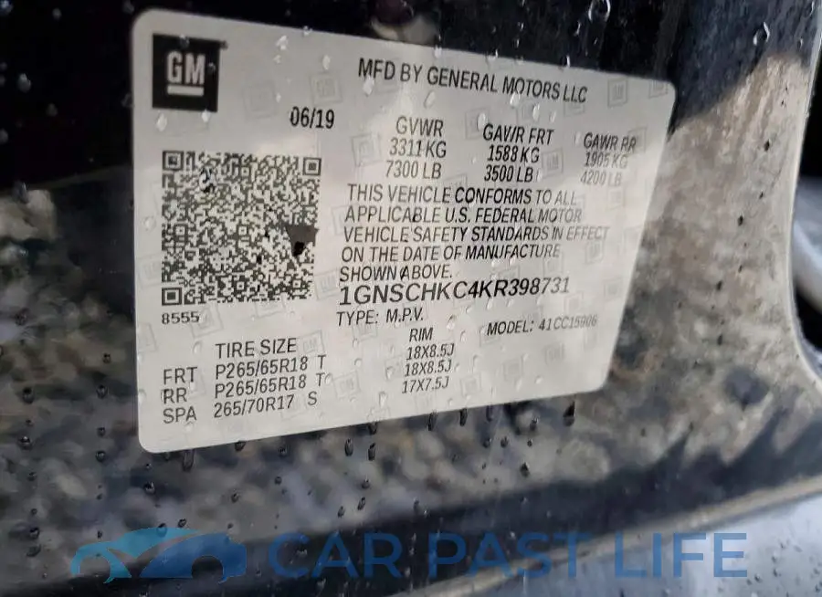 1GNSCHKC4KR398731# 14