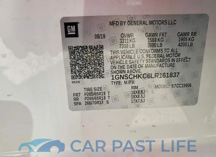 1GNSCHKC6LR161837# 14