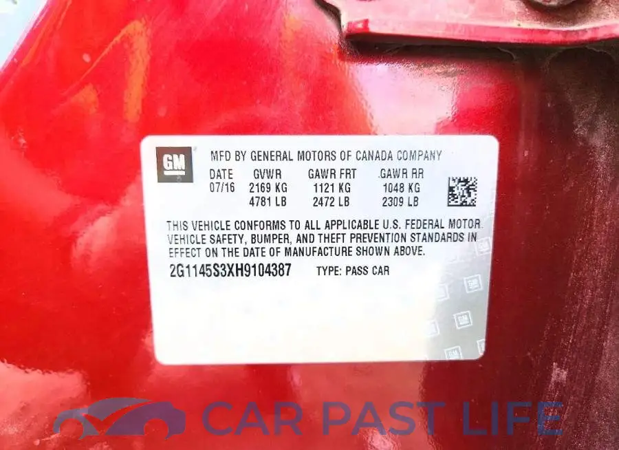 2G1145S3XH9104387# 12