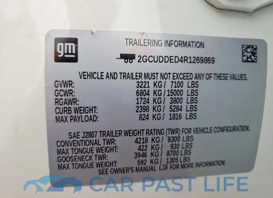 2GCUDDED4R1269869# 12