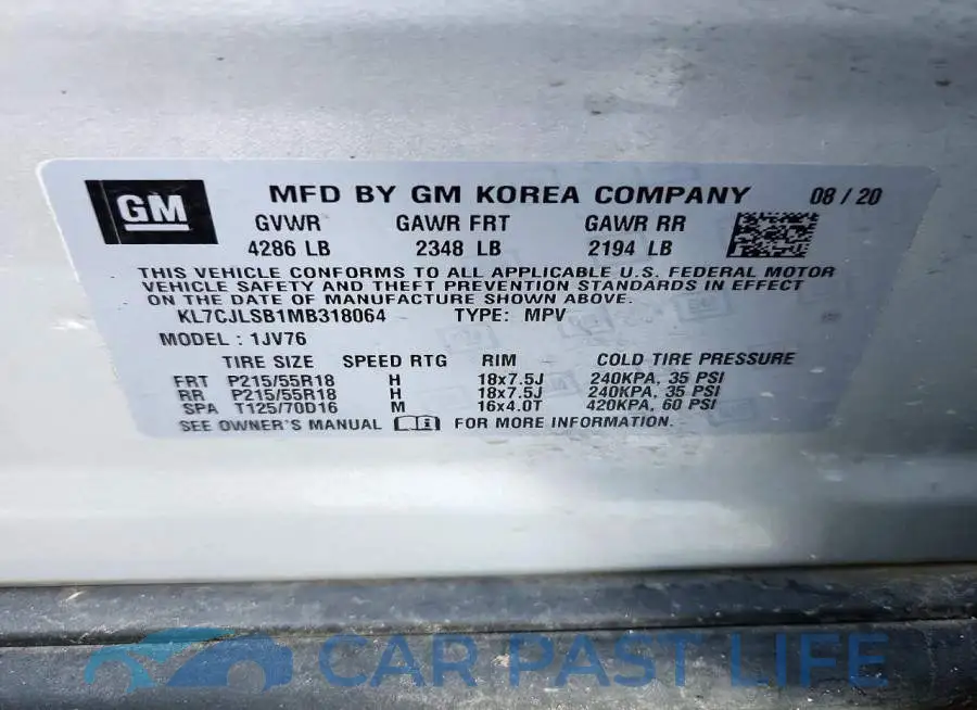 KL7CJLSB1MB318064# 13