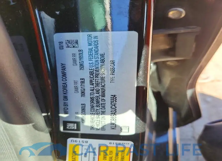 KL8CB6SA3JC475554# 12