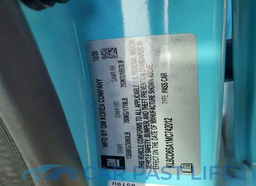 KL8CD6SA1MC742012# 12