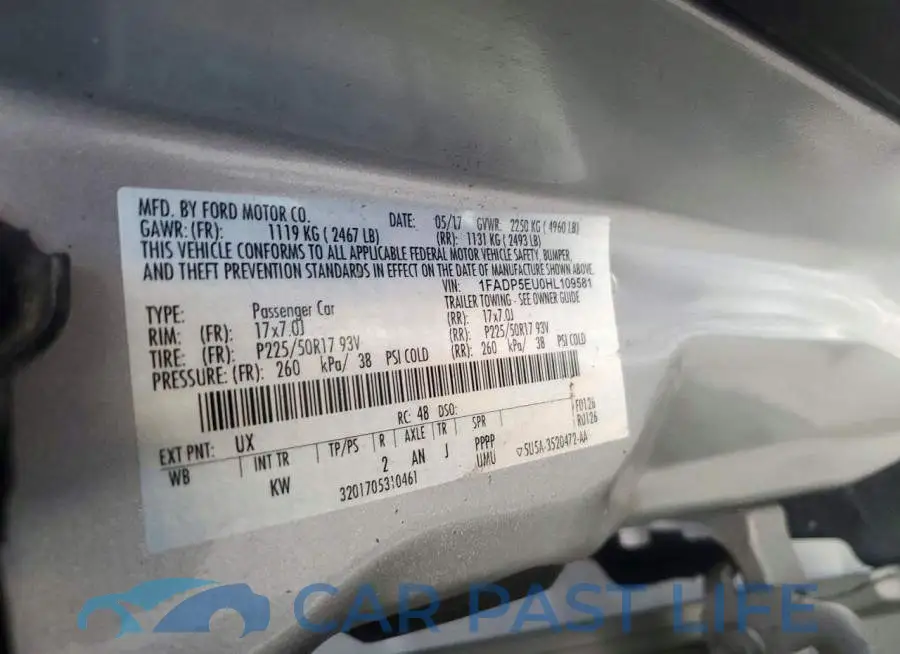 1FADP5EU0HL109581# 12
