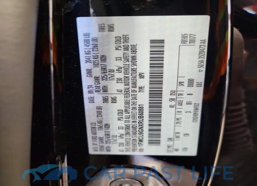 1FMCU9GNXRUB60881# 14