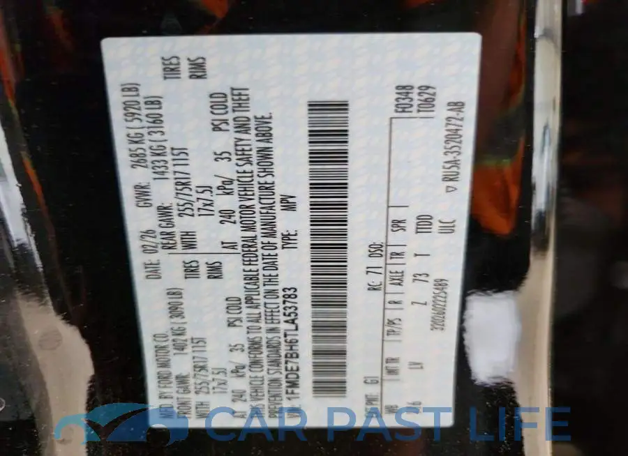 1FMDE7BH6TLA53783# 14