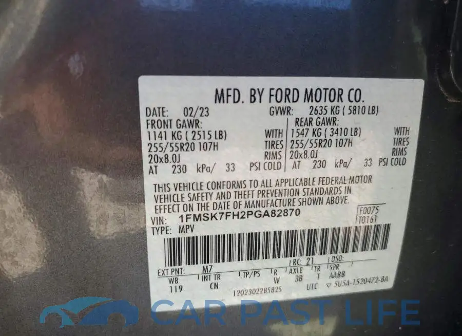 1FMSK7FH2PGA82870# 13