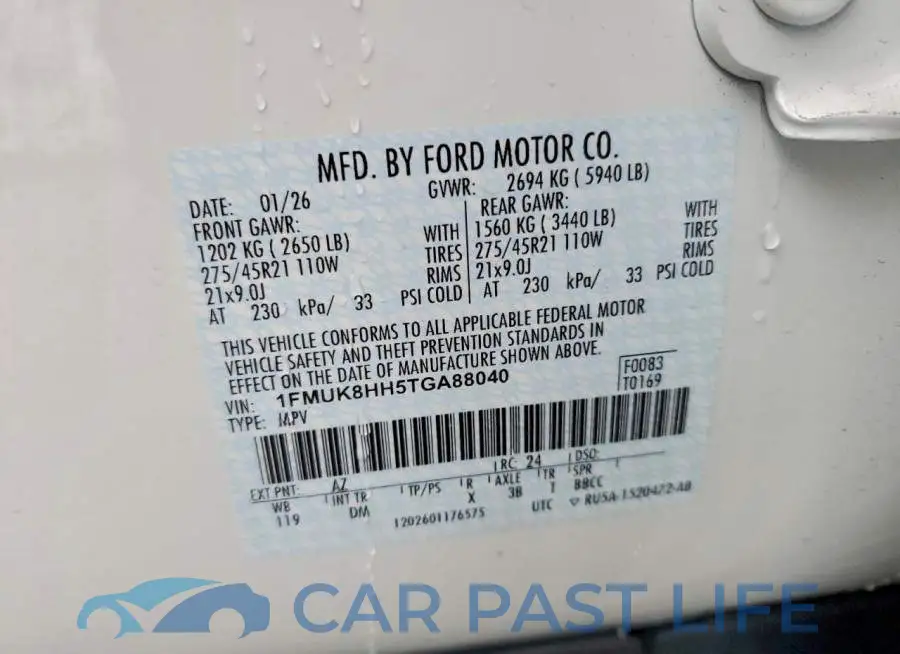 1FMUK8HH5TGA88040# 14