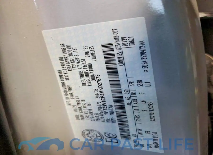 1FTEW1EP3MKD27678# 13