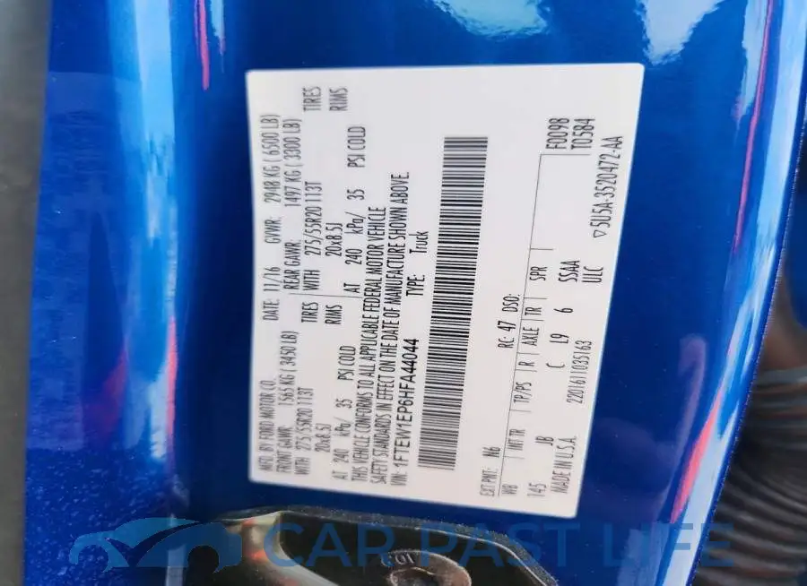 1FTEW1EP6HFA44044# 12