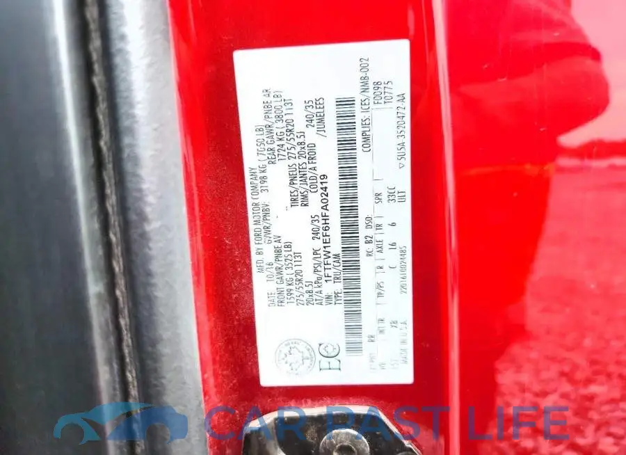 1FTFW1EF6HFA02419# 12
