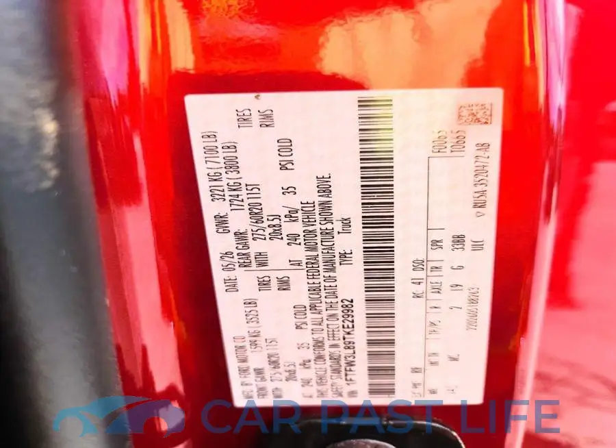 1FTFW3L89TKE29982# 12