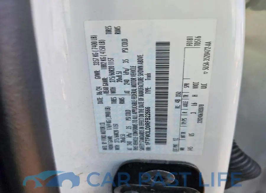 1FTFW3LD0RFB22666# 12