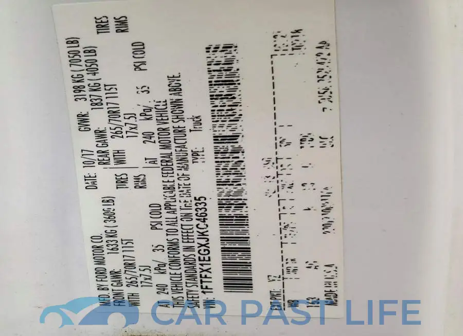 1FTFX1EGXJKC46335# 12
