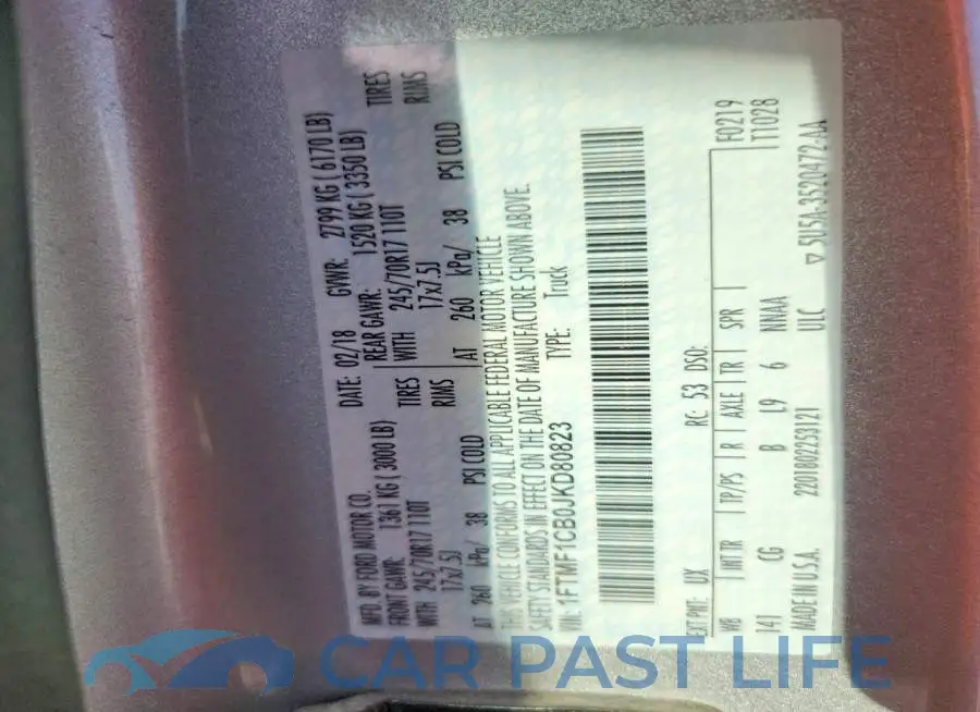 1FTMF1CB0JKD80823# 12