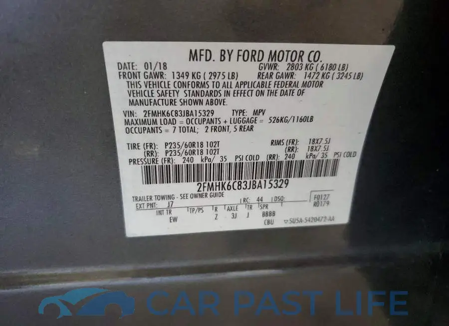2FMHK6C83JBA15329# 13