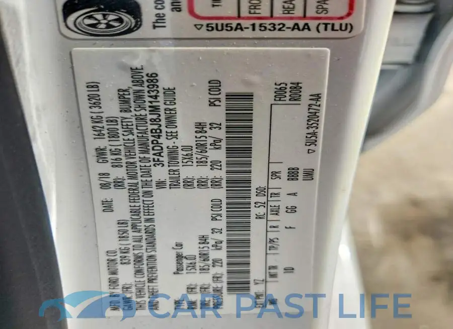 3FADP4BJ8JM143986# 12