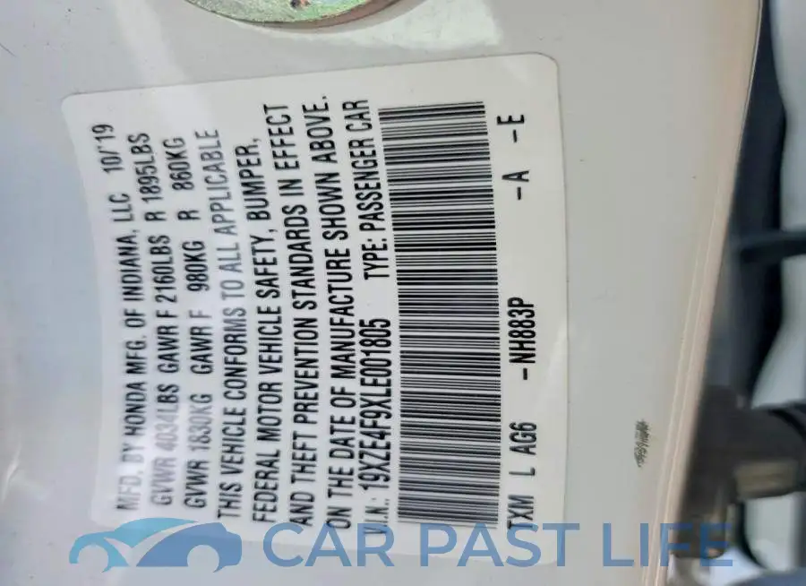 19XZE4F9XLE001805# 13