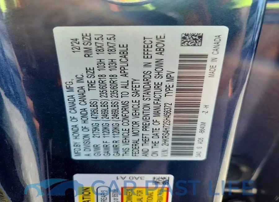 2HKRS4H72SH456372# 13