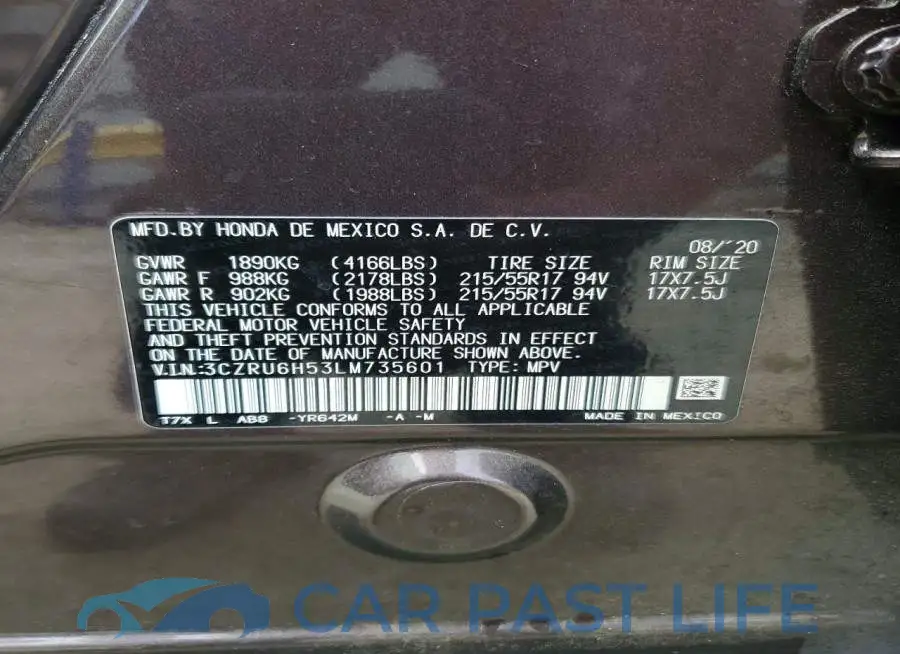3CZRU6H53LM735601# 13