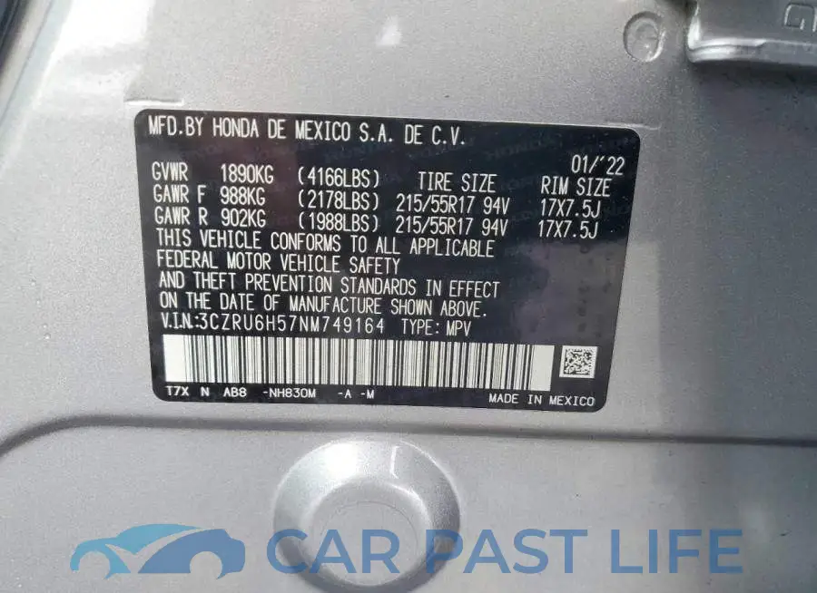3CZRU6H57NM749164# 14