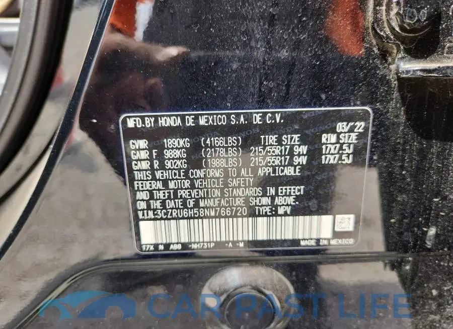 3CZRU6H58NM766720# 12