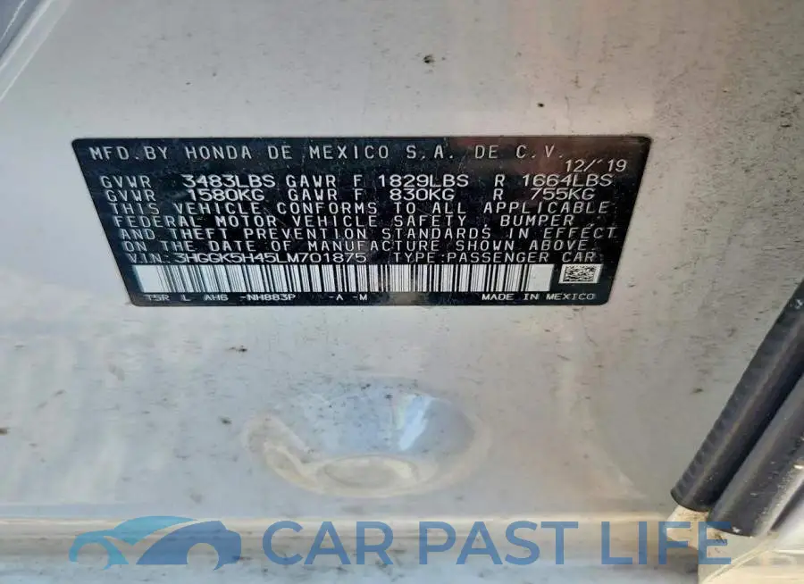 3HGGK5H45LM701875# 12
