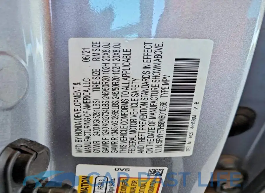5FNYF7H58MB010566# 13
