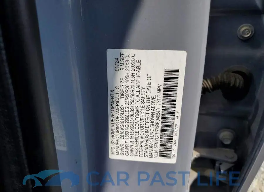 5FNYG1H7XRB040543# 13