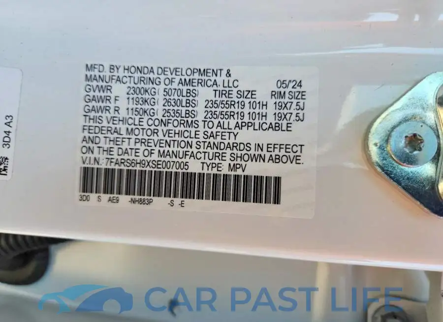 7FARS6H9XSE007005# 14