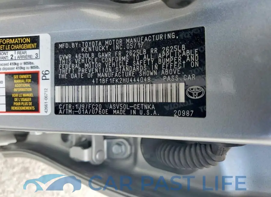 4T1BF1FK2HU444048# 13