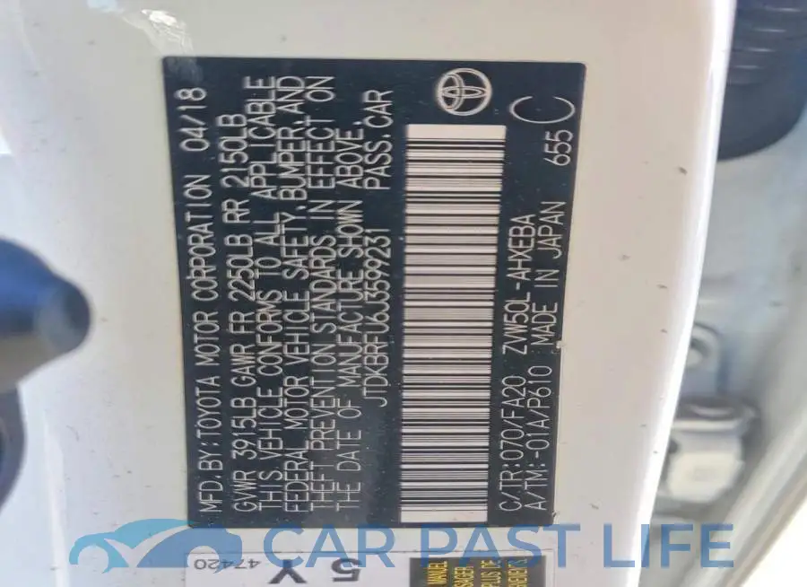 JTDKBRFU6J3599231# 13