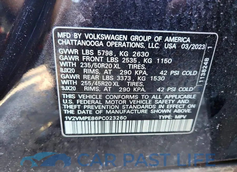 1V2VMPE86PC023260# 13