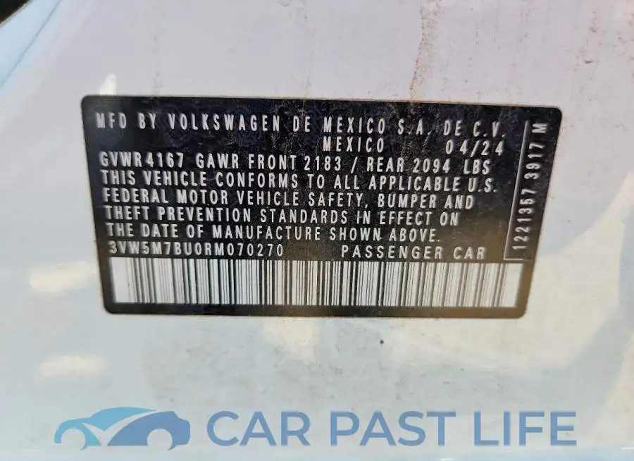 3VW5M7BU0RM070270# 12